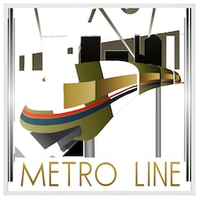 Art deco metro line (Picture Frame) White | S