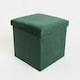 image 4 of OHS Matte Velvet Soft Foldable Cube Footstool Seat Storage Organiser Ottoman | Green | Forest Green