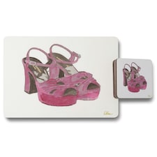 Purple High Heels (Placemat & Coaster Set)