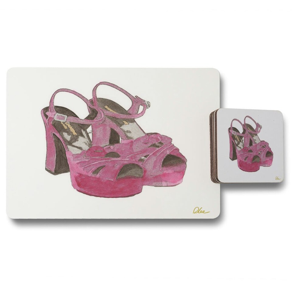 Purple High Heels (Placemat & Coaster Set)
