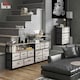 image 9 of HOMCOM Bedroom Chest of Drawers 4 Drawer Dresser w/ Shelf, Grey Wood Effect