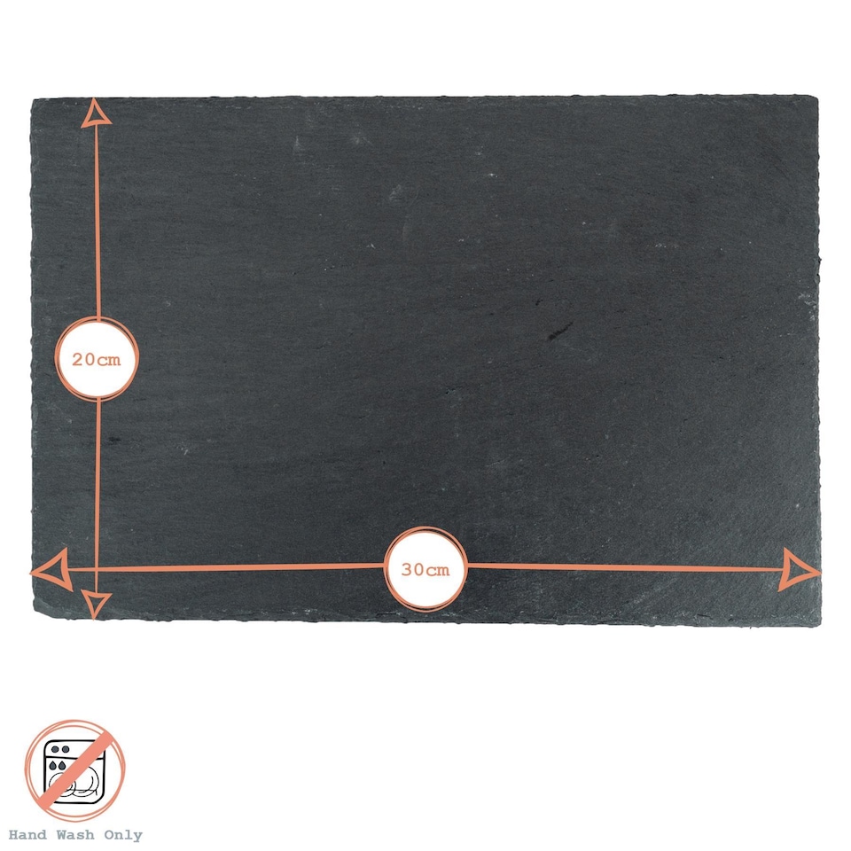 image 1 of Argon Tableware Rectangle Slate Placemats - 30 x 20cm - Pack of 6 | Black | Natural