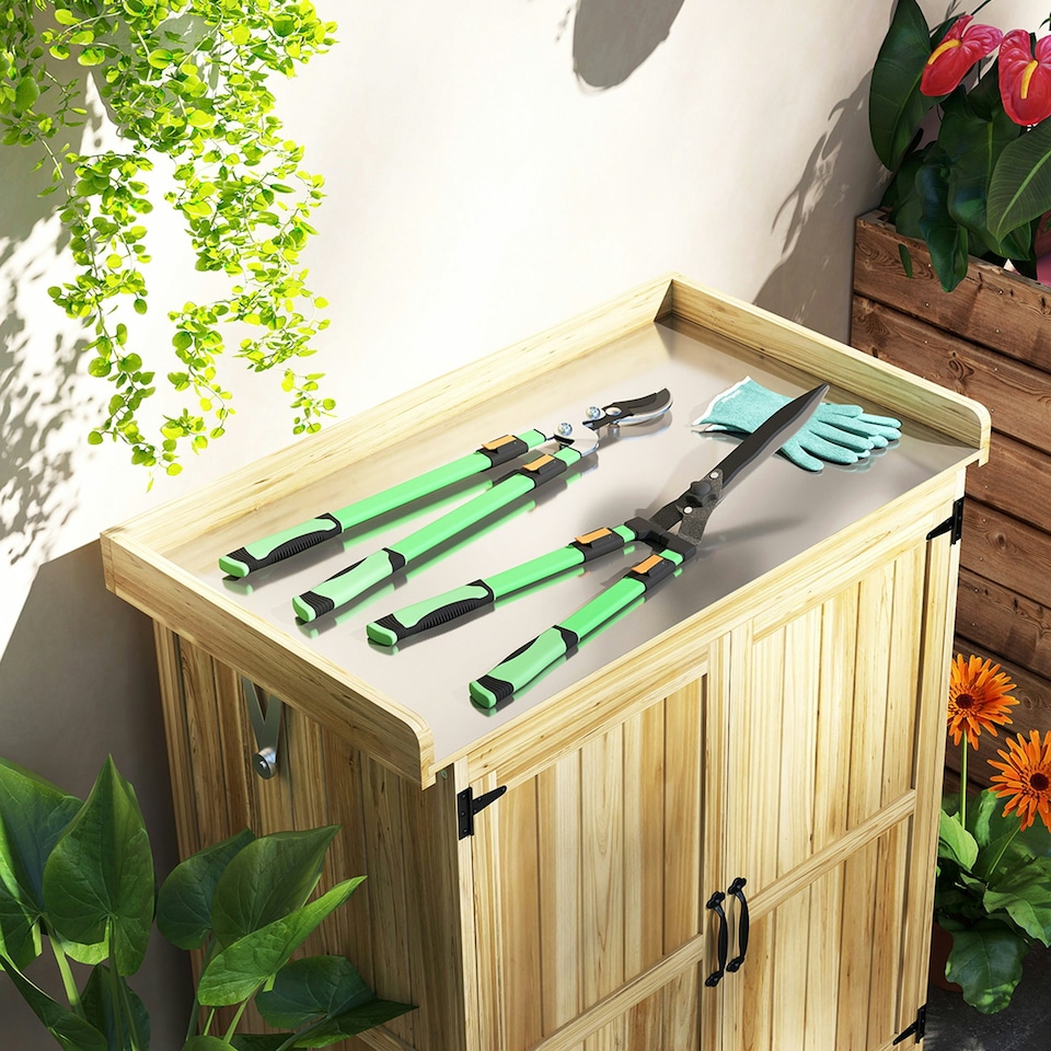 image 1 of Outsunny 2 Pcs Garden Shears Set with Telescopic Extendable Handles