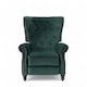 image 3 of Velvet Bottle Green Buttoned Carmona Wingback Recliner Chair