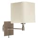 image 1 of ValueLights Sheldon Brushed Chrome Indoor Wall Light With Cream Shade