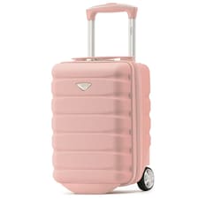 Flight Knight Lightweight 2 Wheel ABS Hard Suitcase Cabin Hand Luggage 100+ Airlines Approved - British Airways, Ryanair & easyJet Free Carry On 40x20x25cm Pink | Rose | Cabin Bag