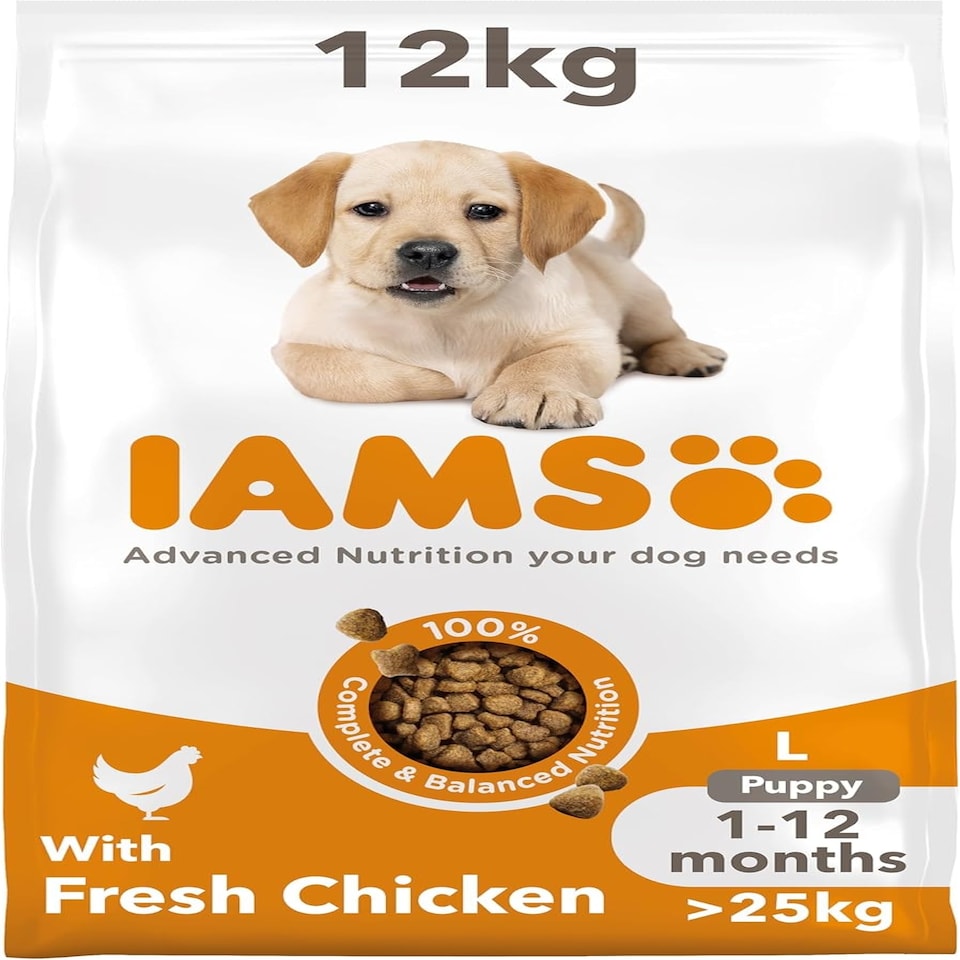 image 1 of IAMS Complete Dry Dog Food for Puppy Large Breeds with Chicken 12 kg