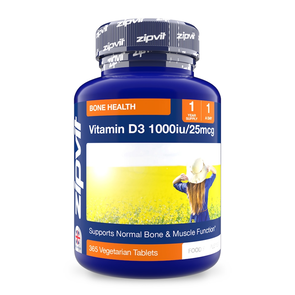 image 1 of Zipvit Vitamin D3 1000IU, Bone, Muscle & Immune Support, 365 Vegetarian Tablets, 1-Year Supply