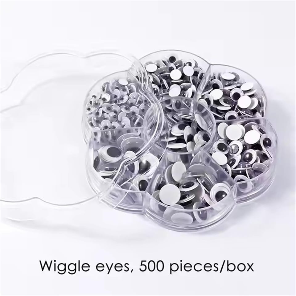 image 1 of Pack of 500 Pieces Assorted Size Self-Adhesive Googly Wiggle Eyes