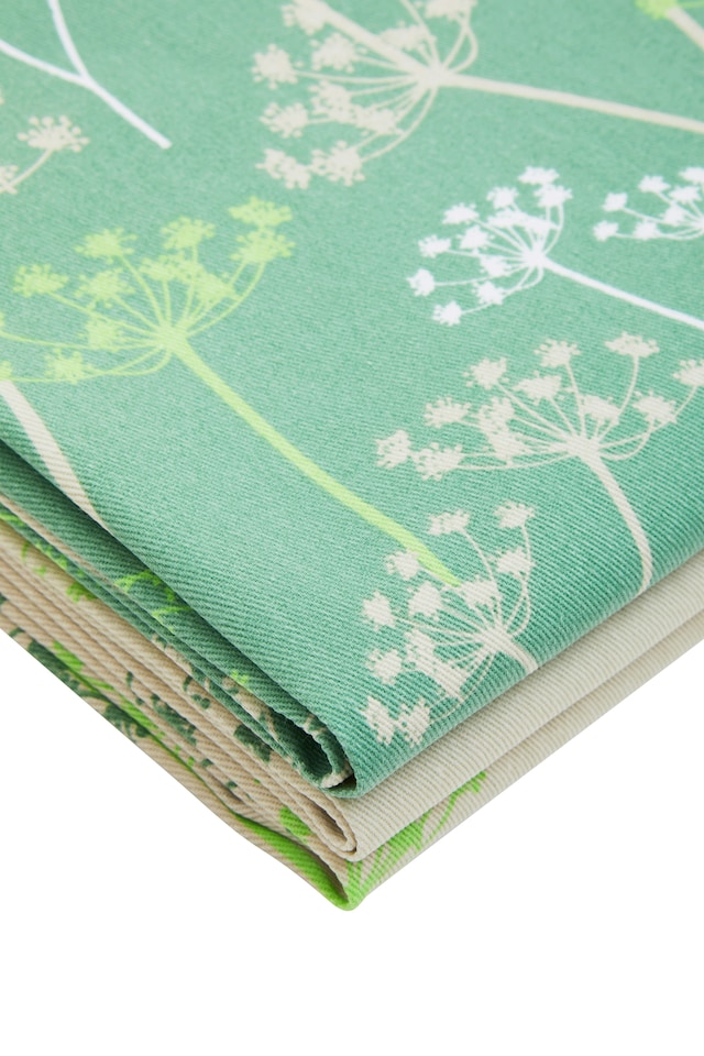 image 1 of Interiors by Premier Set of 3 Floral Cotton Tea Towels, 3 Piece Kitchen Towel Set, Highly Absorbent Tea Towels, Colourful Towels | Green | 3