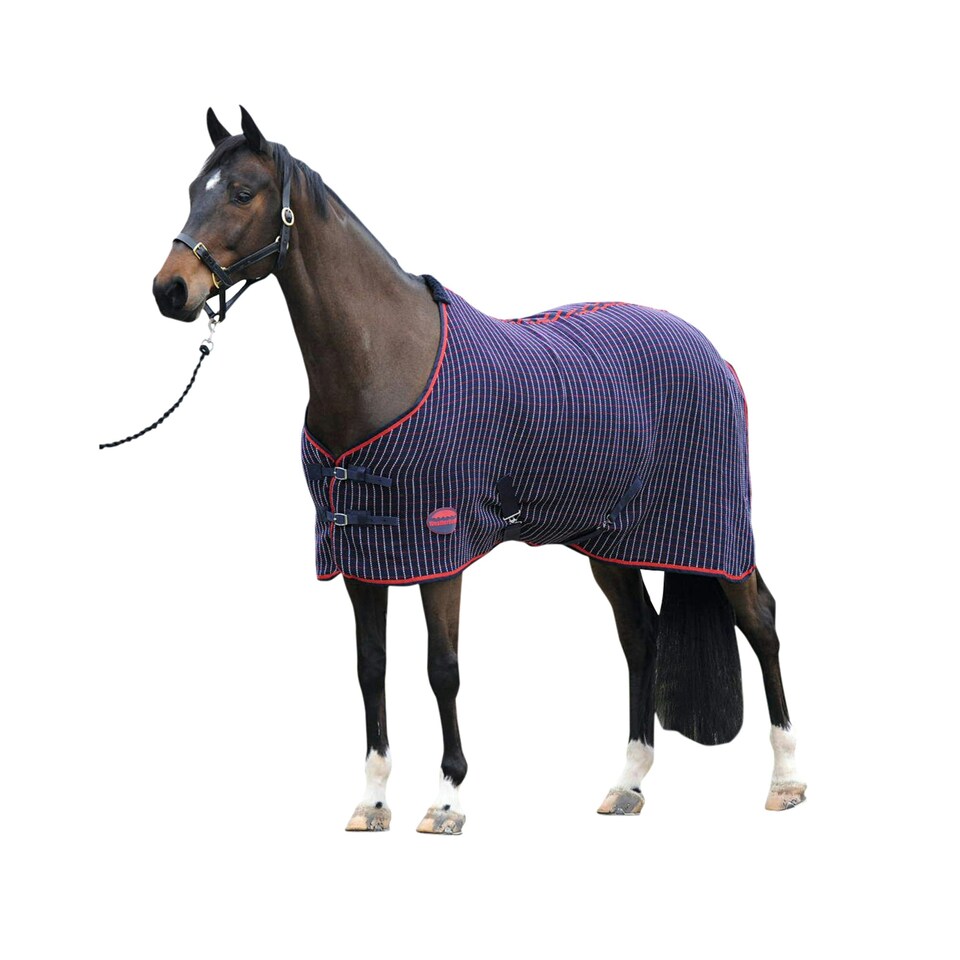 image 1 of Weatherbeeta Standard Neck Waffle Cooler Rug - Navy/Red/White - 5ft 6in