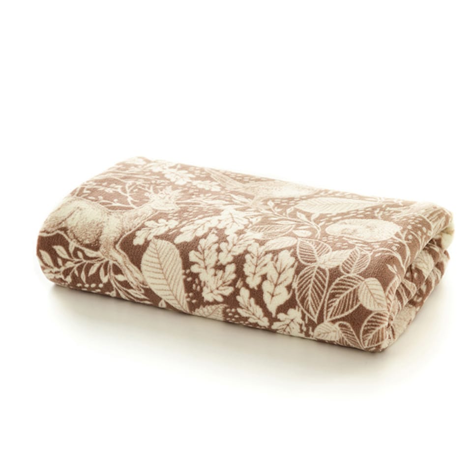 image 1 of Winter Forest Printed Coral Fleece Throw