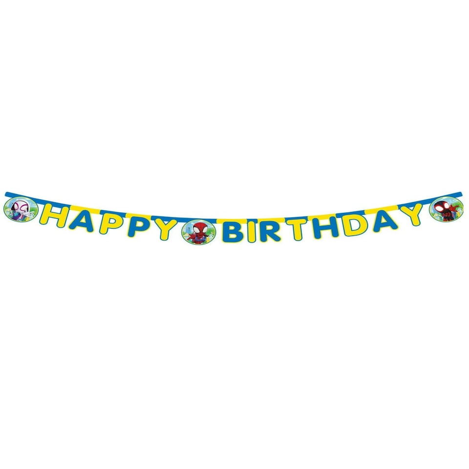 SPIDEY & HIS AMAZING FRIENDS HAPPY BIRTHDAY PAPER BANNER - Licensed Children's Themes N/A