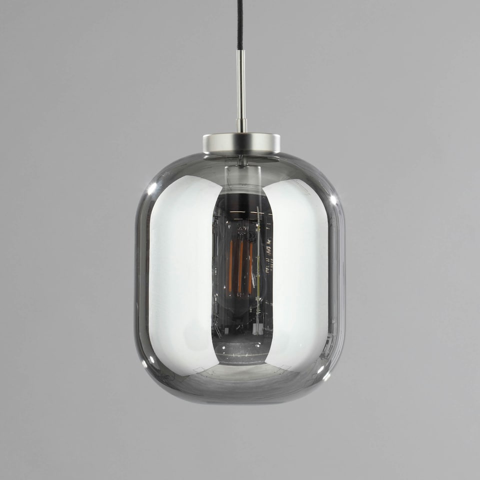 image 1 of BHS Draper Glass Shade Ceiling Pendant, Pewter