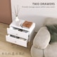 image 5 of HOMCOM Bedside Table with 2 Drawers, Modern Bedside Cabinet with Storage and Metal Legs for Bedroom, Living Room, White | White