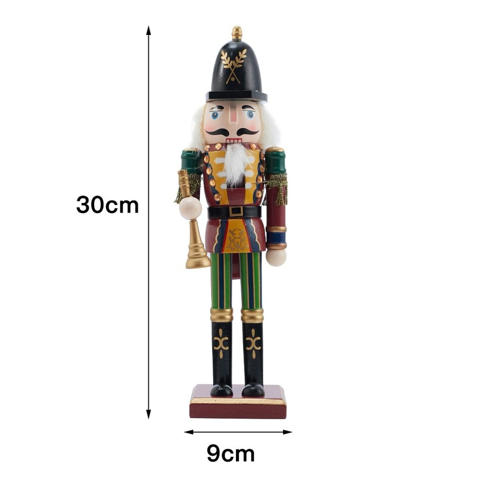 image 1 of Living and Home Wooden Nutcracker Soldier Figurine Christmas Ornament