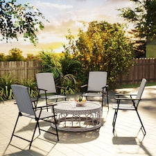 Outsunny Folding Garden Chairs Set of 4, PE Rattan Garden Dining Chairs with Armrests, High Back and Steel Frame, Weather Resistant Outdoor Dining Furniture for Patio, Balcony, Grey | Grey
