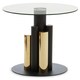 image 1 of Interiors by Premier Clear Glass Side Table, Black and Gold Columned Base, Modern Side Table for Living Room and Hallway Gold