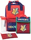 image 1 of Harry Potter Kids Backpack Set | 4 Piece Multicoloured Rucksack Set with School Bag, Pencil Case, Lunch Bag & Water Bottle For Boys & Girls | Hogwarts Matching Bundle | Childrens Back to School Gifts | Red | Red Green Blue
