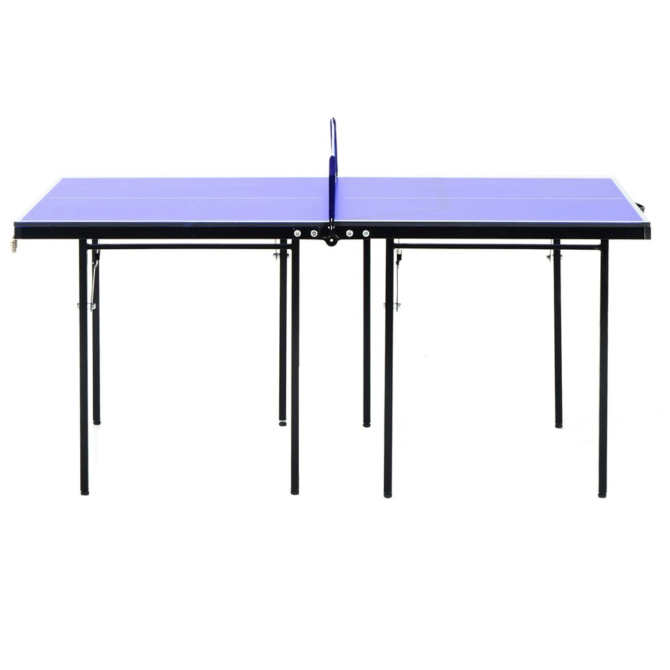 image 1 of HOMCOM Folding Mini Table Tennis Portable Ping Pong Set Games Play Sport w/ Net