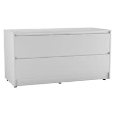URBNLIVING 4 Drawer Wide Chest Of Drawers Bedroom Storage Unit | Multi | White Carcass + White Drawers