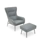 image 1 of Interiors by Premier Grey Armchair And Footstool Grey