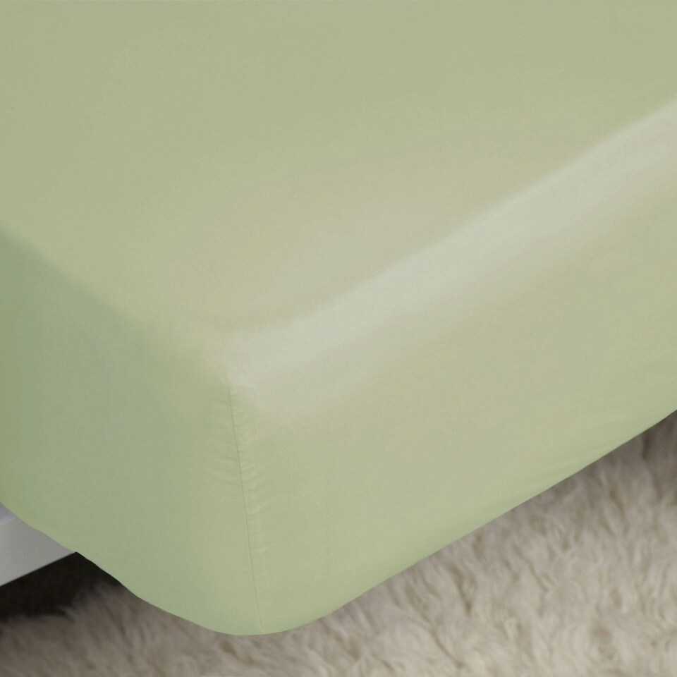 Belledorm Easycare Percale Fitted Sheet - Green Apple - 6ft 6in