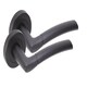 image 2 of Golden Grace Indiana Style Modern Bathroom Lever Latch Door Handles Set on Round Rose in Matt Black Finish Black