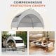 image 3 of PawHut Portable Elevated Dog Bed with Removable Canopy | Grey | Light Grey