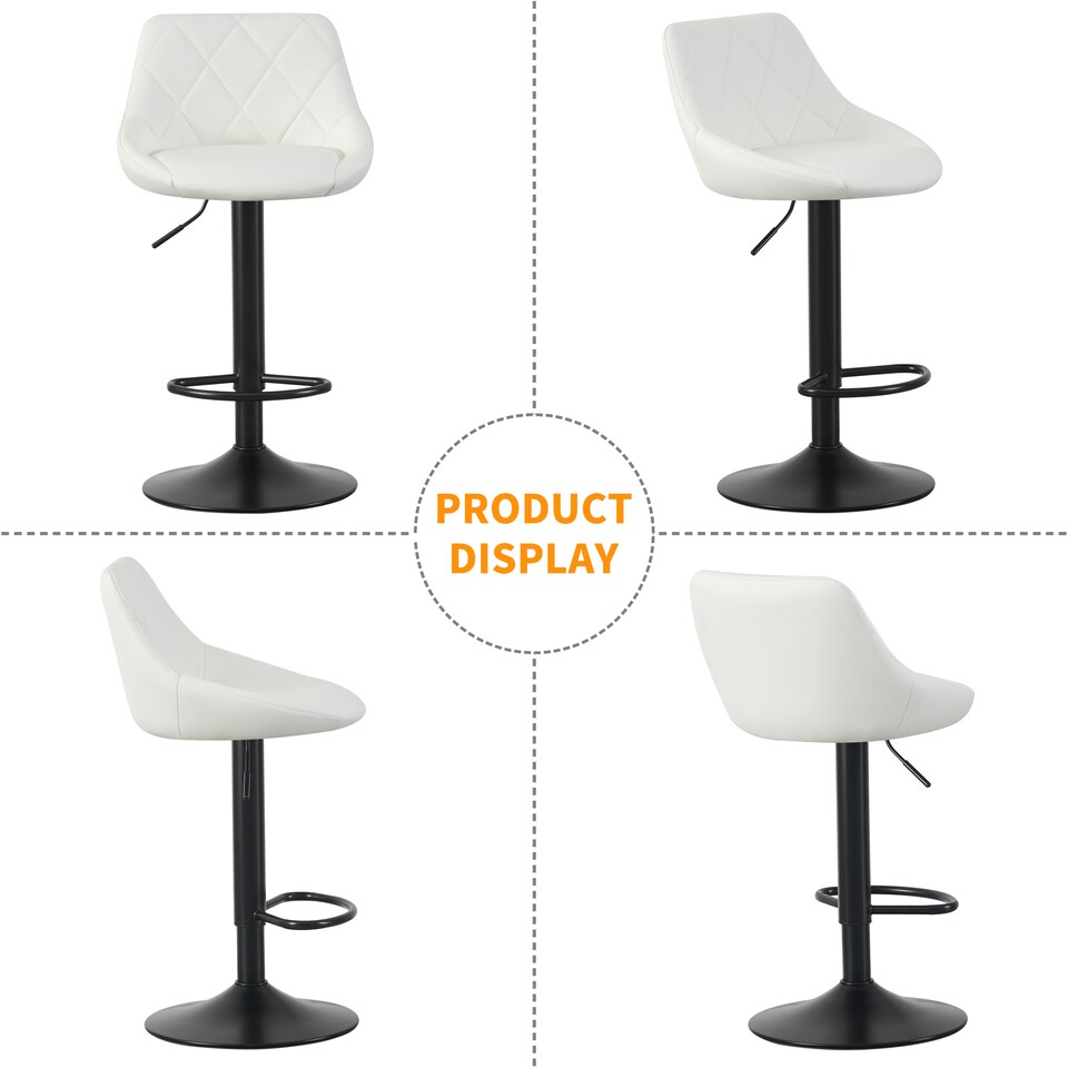image 1 of MCC Direct Set of 2 Height Adjustable Bar Stool Kitchen Breakfast Chairs Stanley
