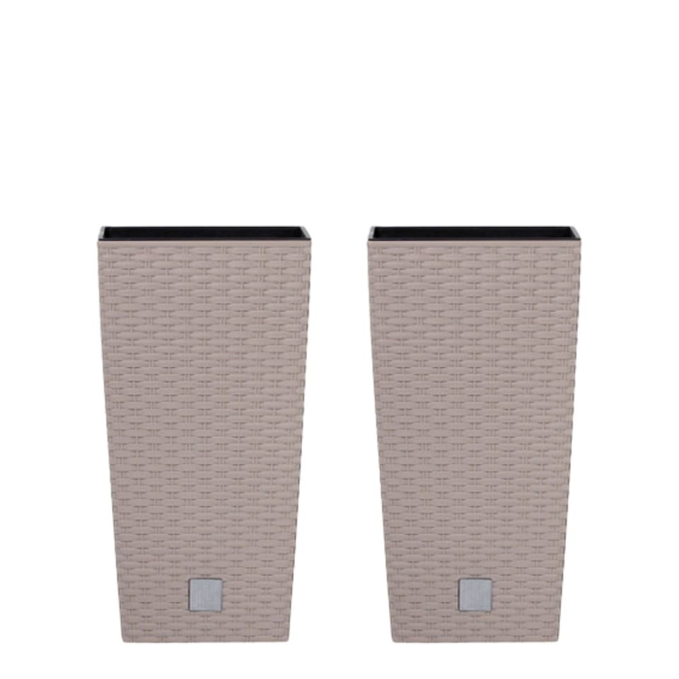 image 1 of 33cm Rato Rattan Design Plant Pots | Cream | Beige & Set of 2 | 2