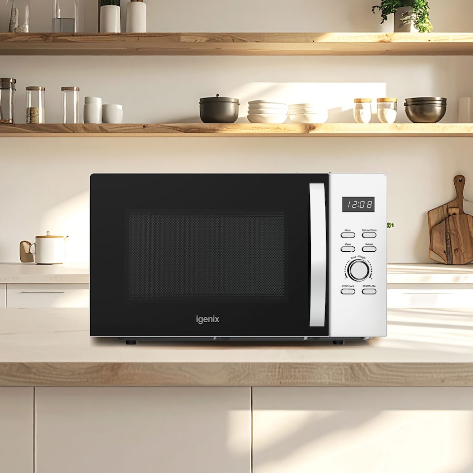 image 1 of Digital Microwave, 30 Litre, 950W, White, Igenix IGMS03090W