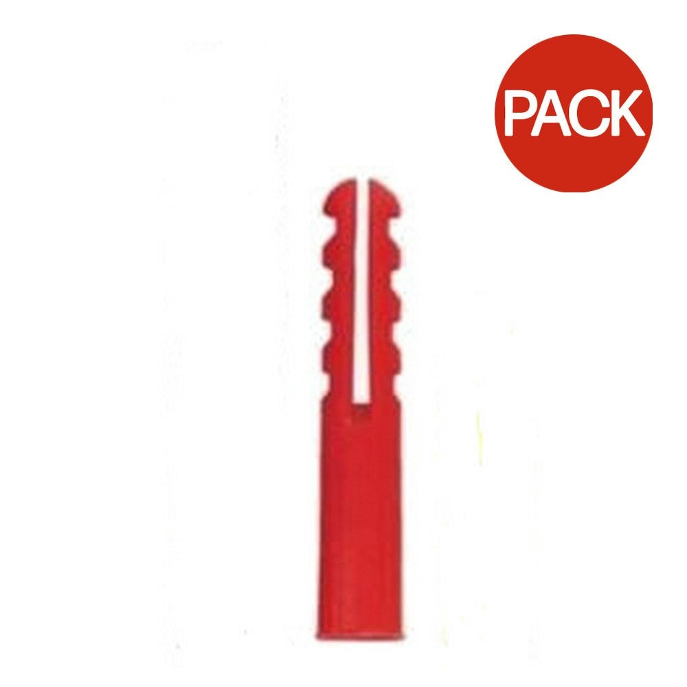 Rawlplug Plastic Expansion Plug (Pack Of 100) - Red - Pack Of 100