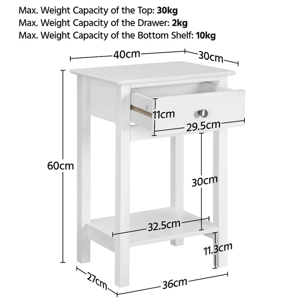 image 1 of Yaheetech Bedside Table  with Drawer
