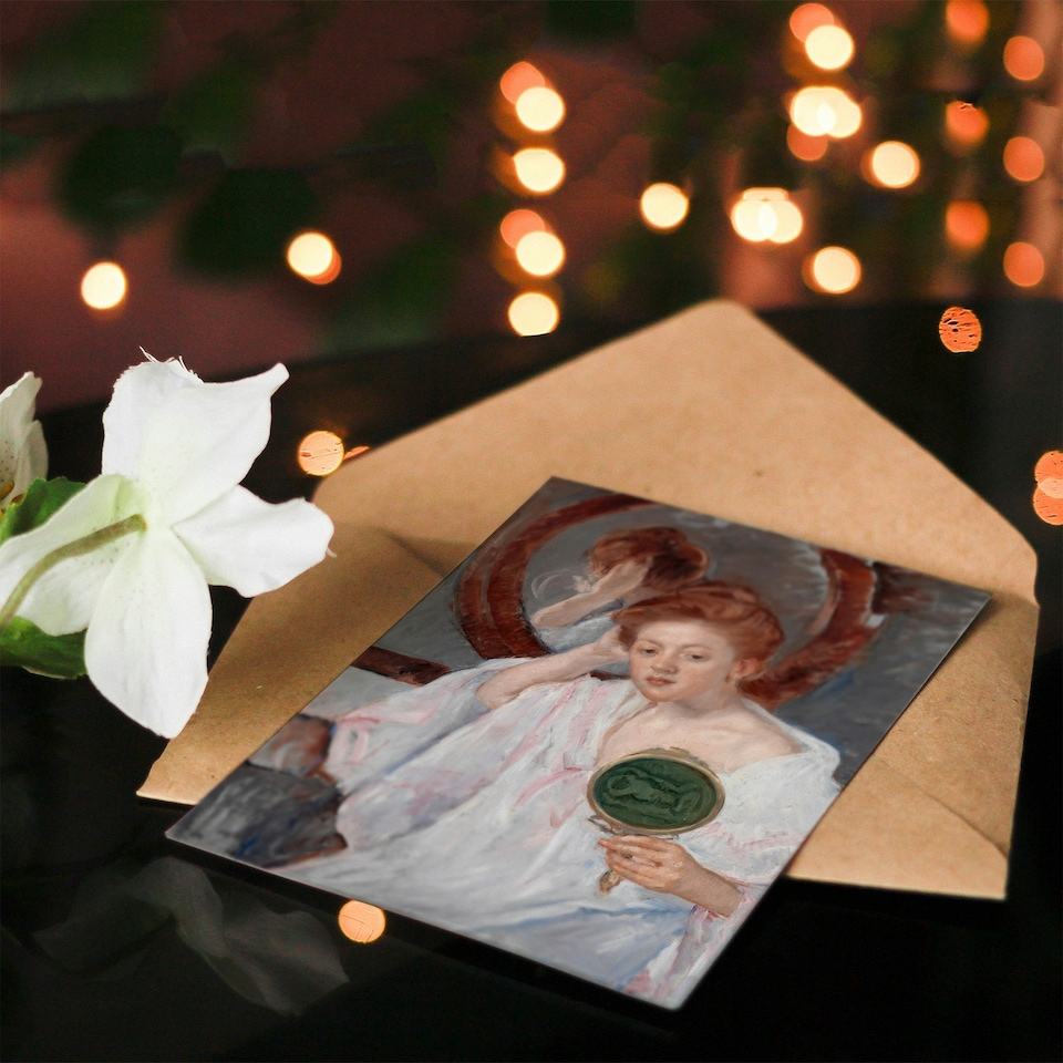 image 1 of Mary Cassatt Art Card Denise at Her Dressing Table