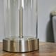 image 1 of ValueLights Balan Clear Table Lamp with Large White Drum Shade and E27 Globe LED 4W Warm White 2700K Bulb