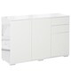 image 1 of HOMCOM High Gloss Frame Sideboard, Side Cabinet, Push-Open Design with 2 Drawer for Living Room, Bedroom, White | White | White