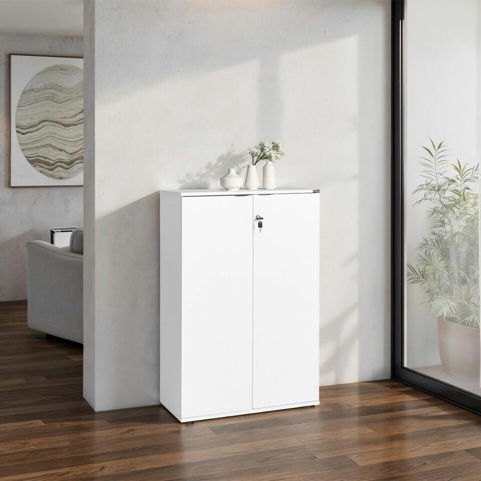 image 1 of Rio Matt White Office Filing Cabinet - Lockable Storage White