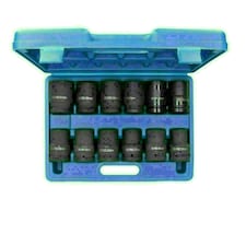 1" Drive Double Deep Metric Sockets Single Hex 6 Sided 24mm - 41mm 12pc