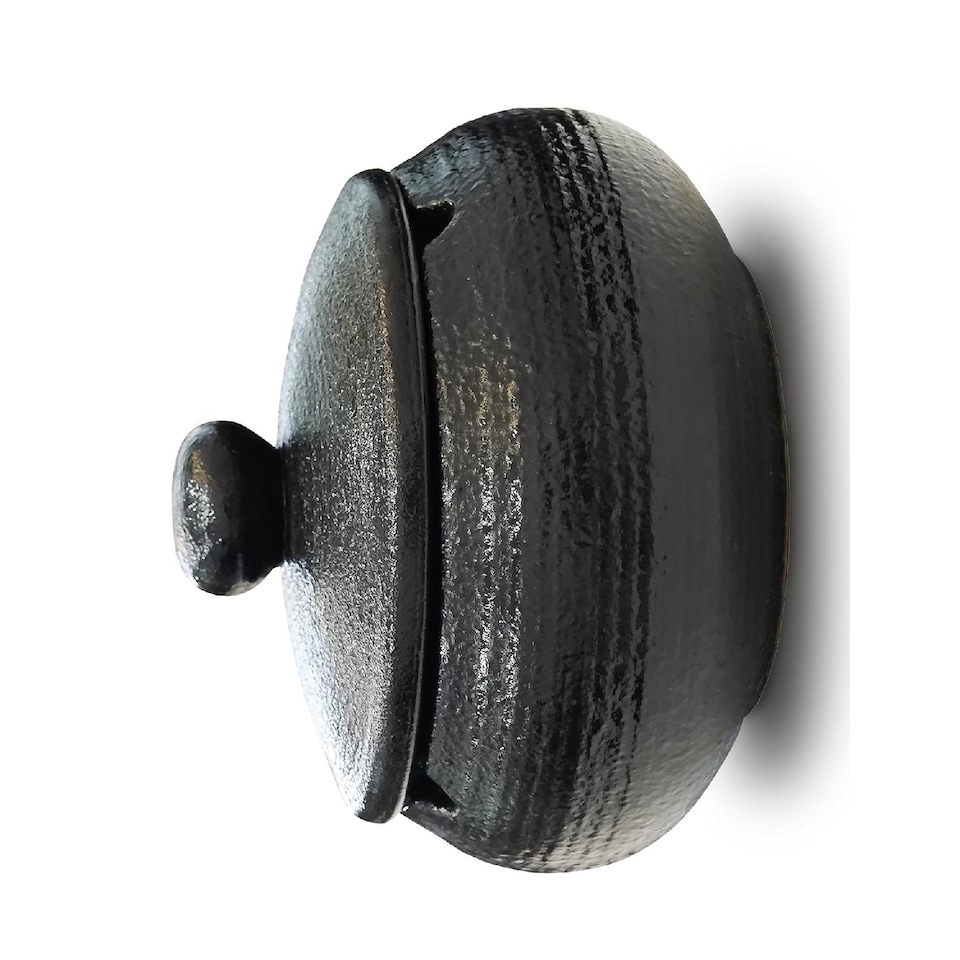 image 1 of Black Ceramic Ashtray With Lid Desktop Ash Tray Home Indoor & Outdoor