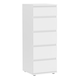 image 1 of Nova Narrow Chest of 5 Drawers in White