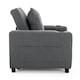 image 4 of Hudson 1-Seater Sofa Bed Linen Fabric with Cup Holders (Grey)