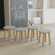 image 2 of Kids Wooden Stool Seat Round Chair Toddlers Kids Small Children Home Nursery - Grey | Grey | 4 Grey