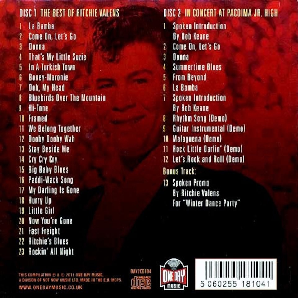 image 1 of Ritchie Valens CD - La Bamba: The Definitive Collection (36 tracks) (2xCD) (deluxe 3 fold digipak)