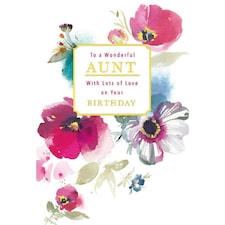 Words 'n' Wishes Traditional to a Wonderful Aunt Birthday Card ~ with Lots of Love