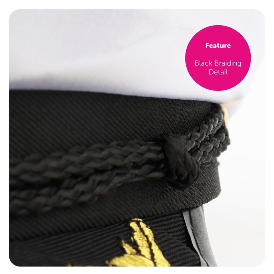 image 1 of Satin Captains Hat | White | 1