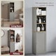 image 6 of Bath Vida Priano 1 Door 2 Shelf Tall Bathroom Cabient, Grey & Oak