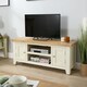 image 1 of 2 Doors 2 Shelves TV Stand Media Entertainment Storage Cabinet Wooden | White | White