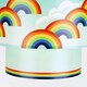 image 4 of First Choice Lighting Set of 2 Rainbow Design Ceiling Light Shades Multi