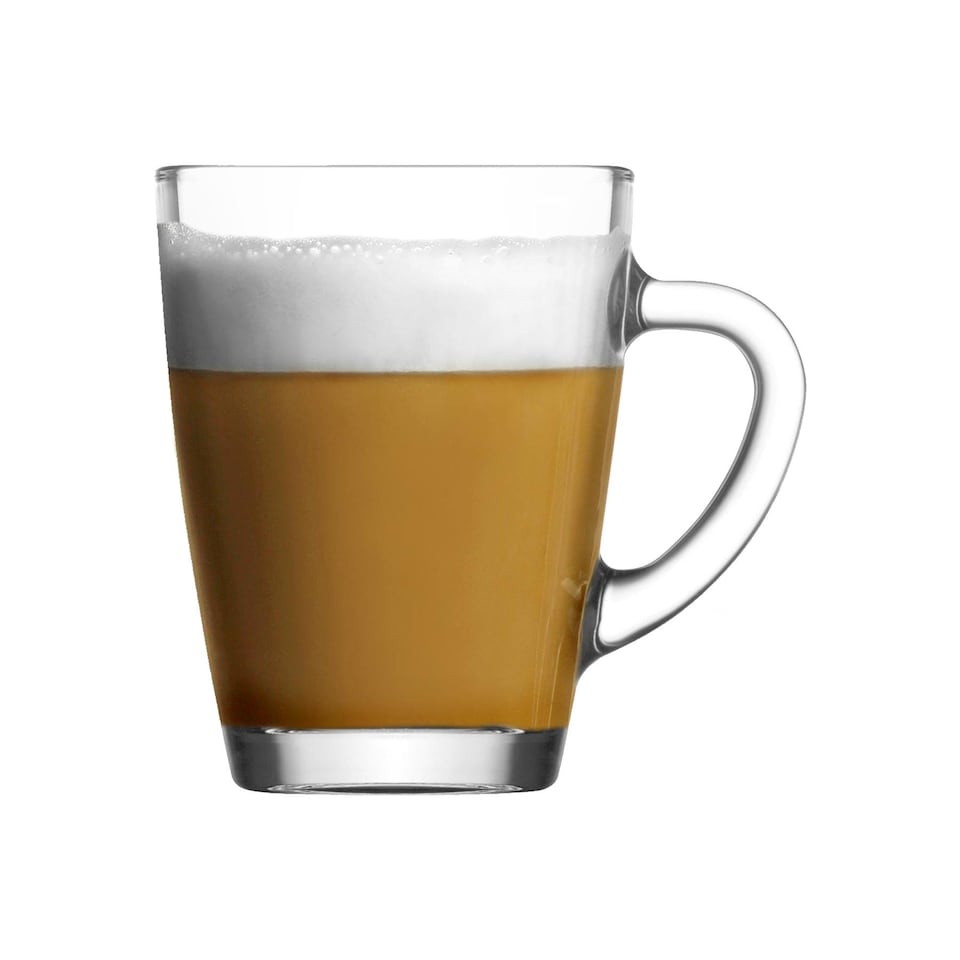 image 1 of LAV Vega Glass Coffee Mugs - 300ml - Clear - Pack of 6 | Clear | Transparent | 6